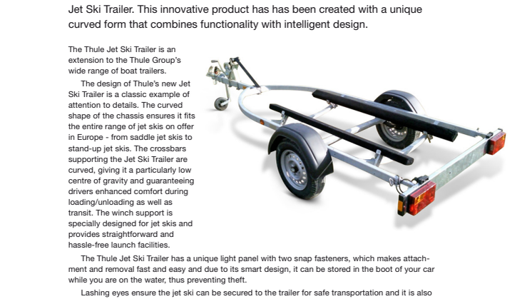 Pressinformation Thule Jet Ski-trailer