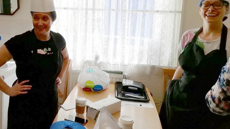 CSR manager Katherine Cox and Yvonne Leslie working at NOAH