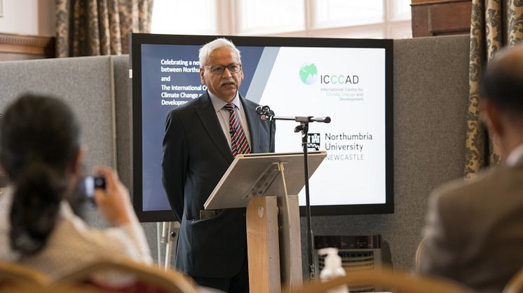 Prof Saleemul Huq of ICCCAD speaking at Northumbria University