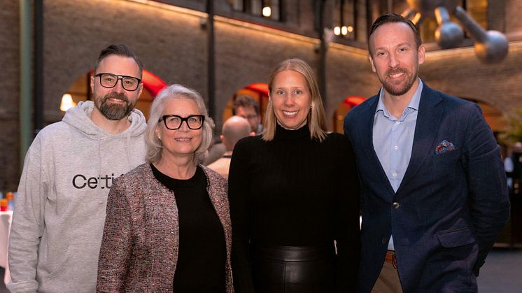 Fr v: Anton Winqvist Cetti, Åsa Davidsson och Camilla Hagberg HusmanHagberg samt Joel Degerth Vitec 