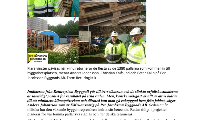Idag ser vi tompallar som en resurs - inte som avfall! 