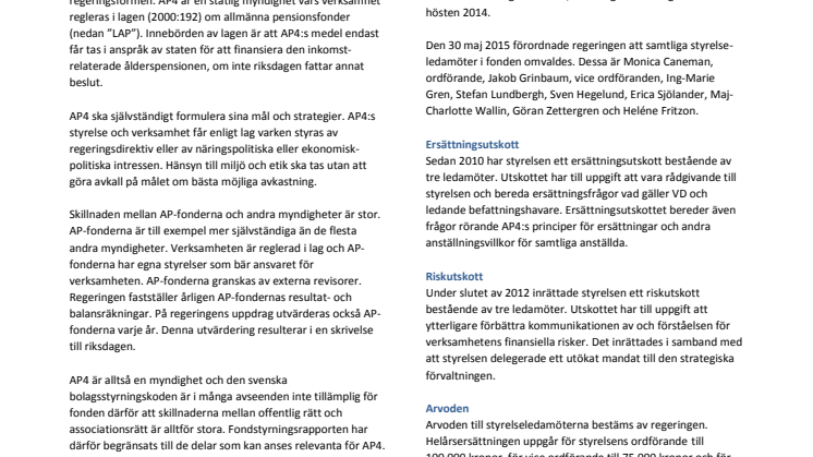 AP4 Fondstyrningsrapport 2015