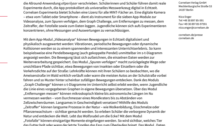 Volle Konzentration auf Experimente im MINT-Unterricht: eXperilyser-App von Cornelsen 
