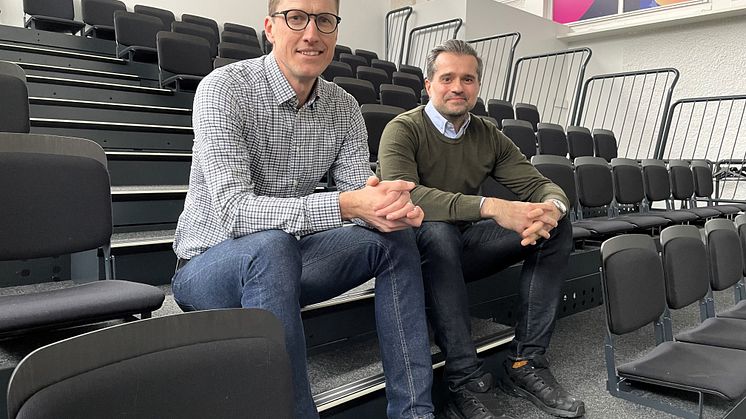 Andreas Lindberg och Lisandro Bernardo från UBI är nöjda med gensvaret på Open up for Innovation. "Vi tänkte att vi skulle få 50 deltagare, nu har vi det dubbla! Vi hoppas det här ska leda till en win-win för alla involverade parter". 