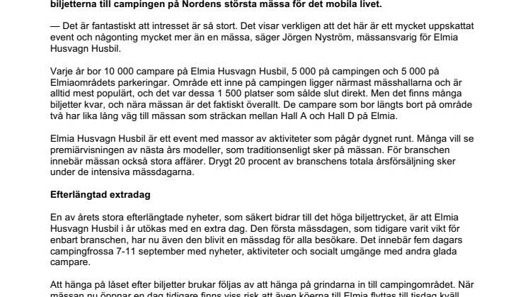 Rekordsnabb campingbokning