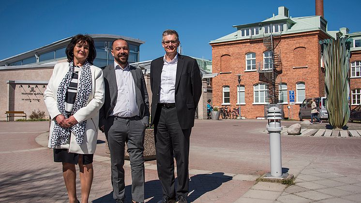 Ledarna för Norrtäljemodellen: Ulla-Marie Hellenberg, Norrtälje kommun, Christian Foster, kommunalförbundet Sjukvård och omsorg i Norrtälje och Peter Graf, Tiohundra AB.