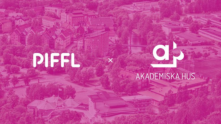 Campusområde med logotyp för Piffl och Akademiska Hus.