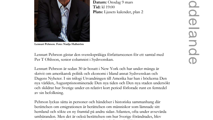 En timme med: Lennart Pehrson