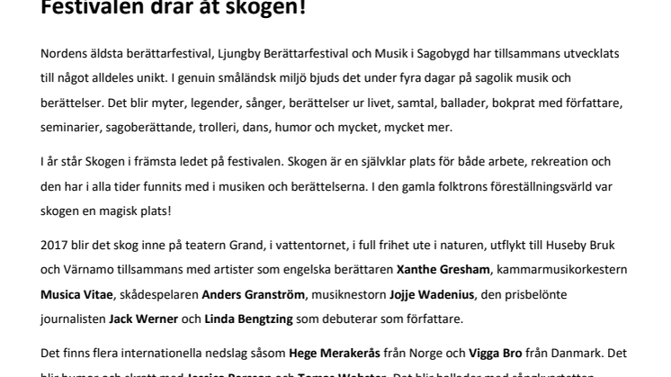 Festivalen drar åt skogen!