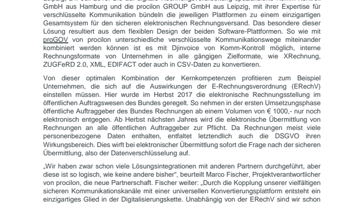 Einzigartige Speziallösung für sichere elektronische Rechnungsübermittlung 