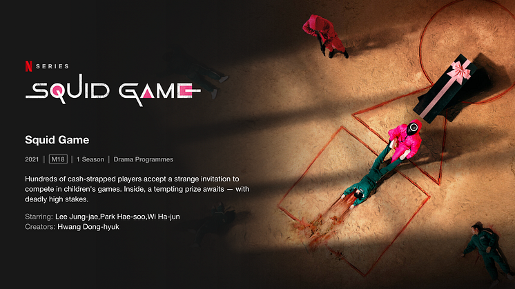 Screenshot of the Squid Game page on the Netflix website