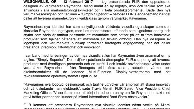Raymarine: FLIR presenterar ny varumärkesidentitet för Raymarine