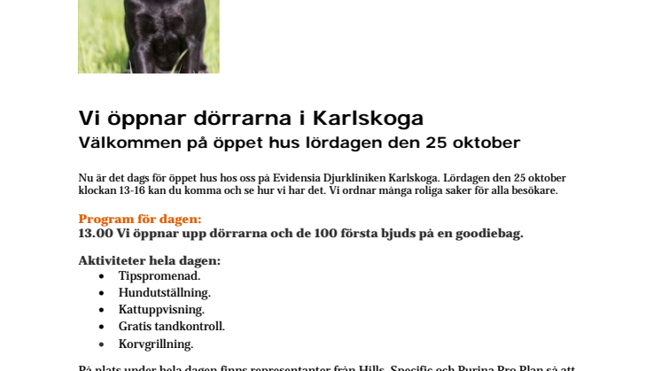 Vi öppnar dörrarna i Karlskoga