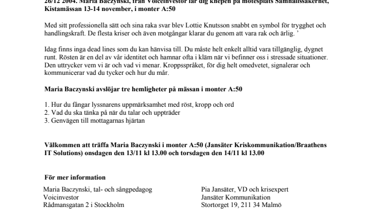 Uppmärksamma ditt kroppsspråk och din röst i kris