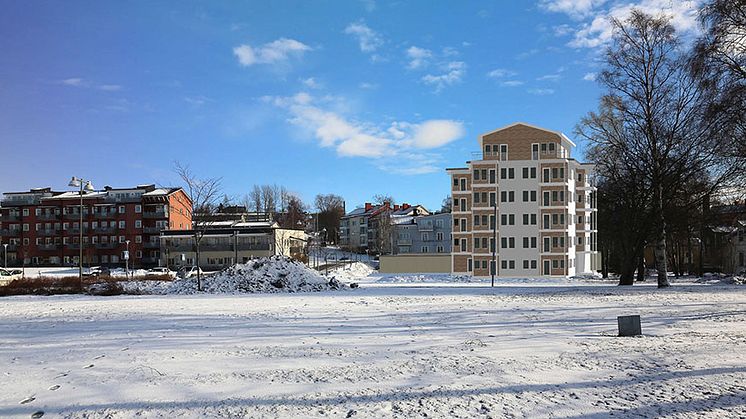 Brf Muraren planeras i kvarteret mellan Prästgränd, Hovsgatan och Hovsgränd i Härnösand.