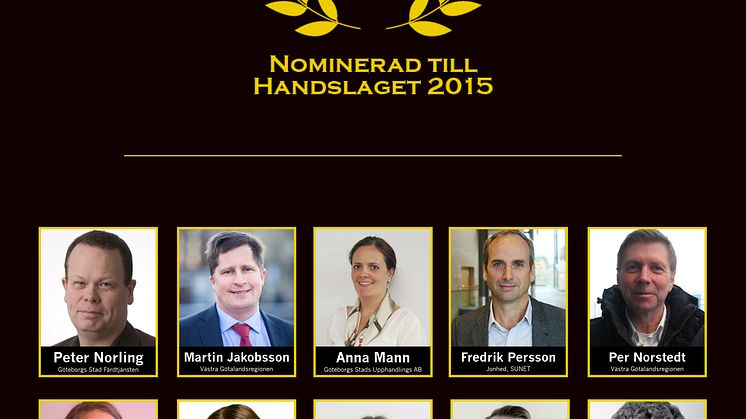 De nominerade till 2015 års bästa offentliga upphandling är utsedda!