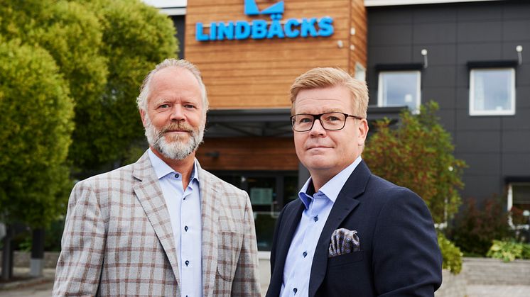 Stefan Lindbäck, VD Lindbäcks Group, och Magnus Edin, VD Lindbäcks Bygg.