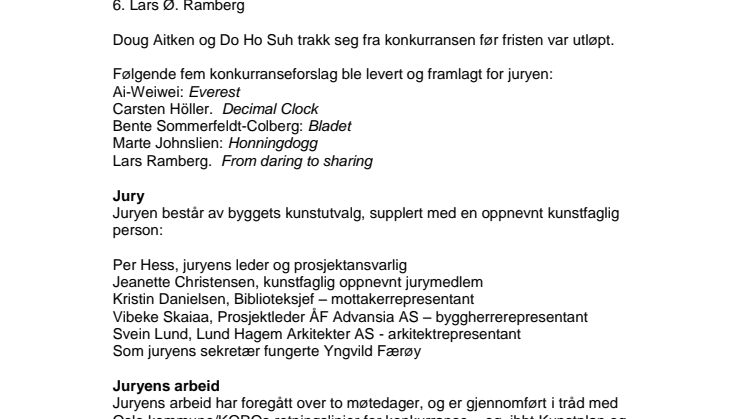 Juryens uttalelser, vurderinger og konklusjoner