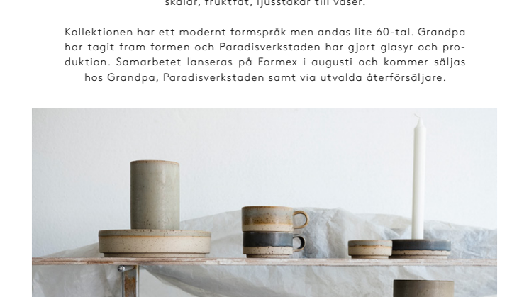 GRANDPA SLÄPPER KERAMIK-KOLLEKTION TILLSAMMANS MED PARADISVERKSTADEN