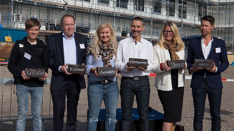 Taklagsfest för Maria Parkskolans nya skollokaler 4 september 2018.