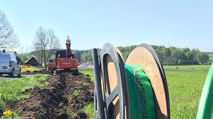 Grävning av fiber på landsbygd