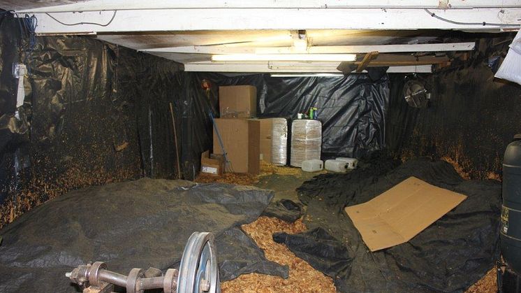 The inside of the rented farm building in Warwickshire