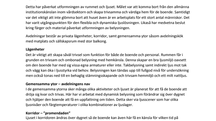 Jurymotiveringen och fakta om belysningskonceptet - Humana Gävle