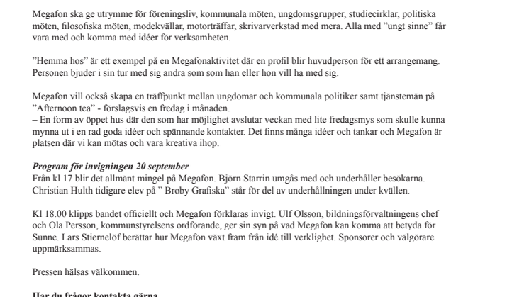 Mötesplats för ungt sinnade i Sunne