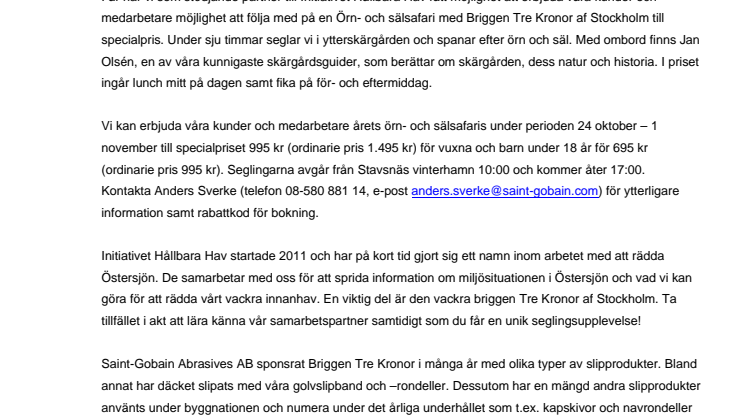 Örn- och sälsafari med Briggen Tre Kronor och Initiativet Hållbara Hav