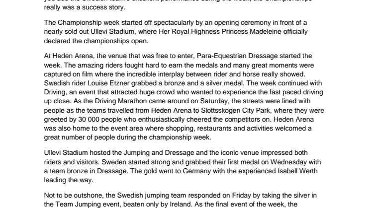 Great success in Gothenburg as European Championships brought party atmosphere to the city