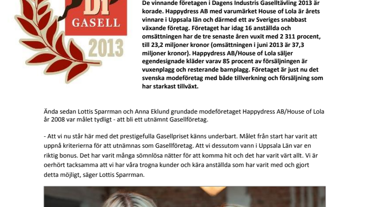 Seger för House of Lola i årets Gaselltävling 