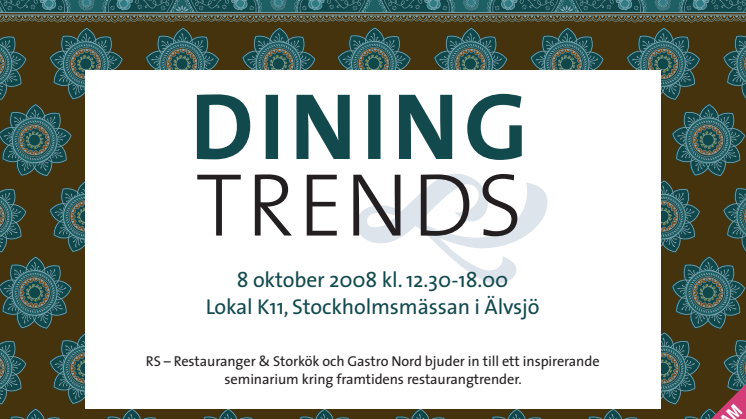 Dining Trends - Vilka måltidstrender gäller för 2009?