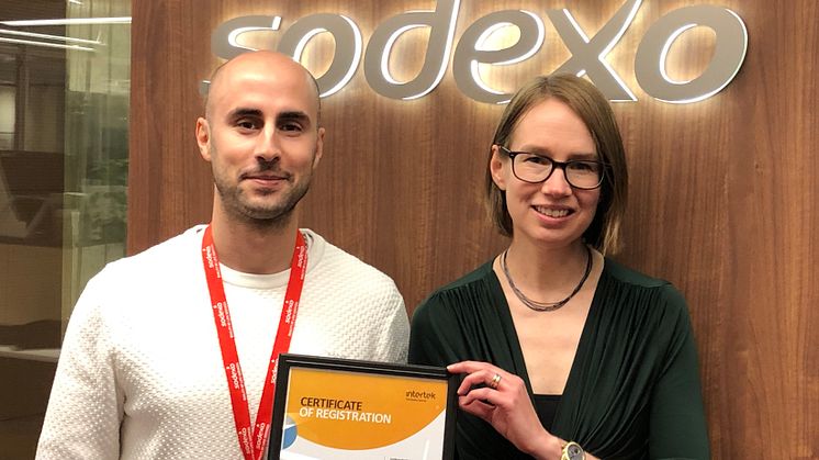 André Sandberg, Quality Manager Sodexo Nordics och Anna Burholm, HSE Manager Sodexo Sverige 