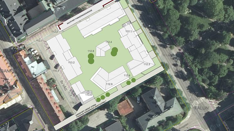 Skissbild över det kommande kvarteret.