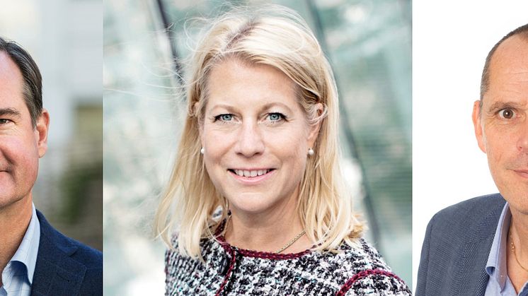 Mårten Lilja, vice vd Riksbyggen, Cathis Elmsäter-Svärd, vd, Byggföretagen och Anders Sjelvgren, gd, Boverket.