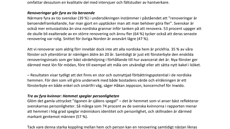 Renoveringar svenskarnas nya make-over – Ny rapport avslöjar hur renoveringar påverkar våra liv