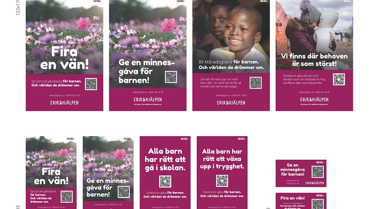 Här är ett urval av Erikshjälpens pluggannonser, som är fria för publicering