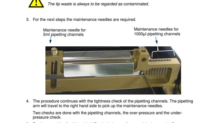 Self-diagnosis of the channels pipetting performance