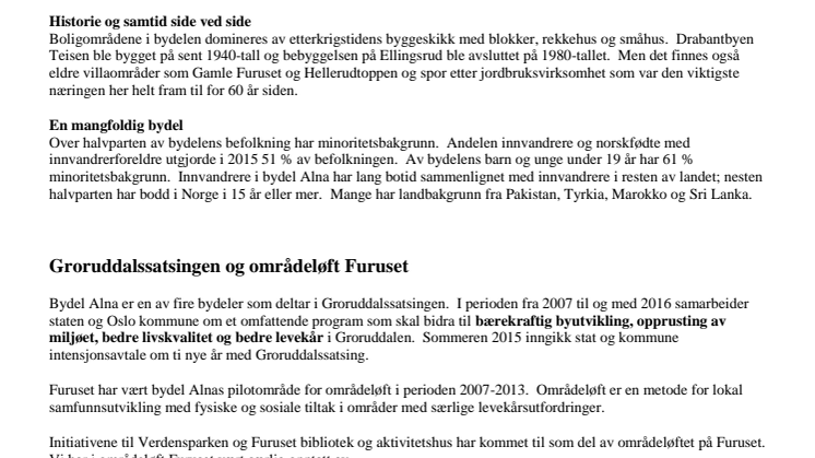 Fakta om bydel Alna