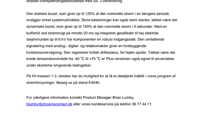 Strømforsyning med SIL certificering