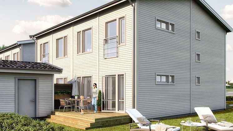 3D-illustration baksida - Brf Åsumtorp 1