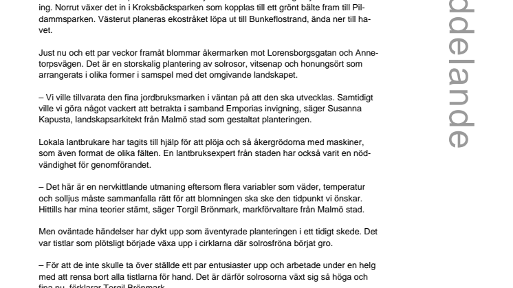 Åkermark blir Land Art i Hyllie