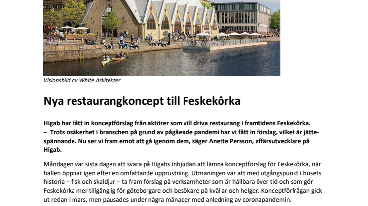 Nya restaurangkoncept till Feskekôrka