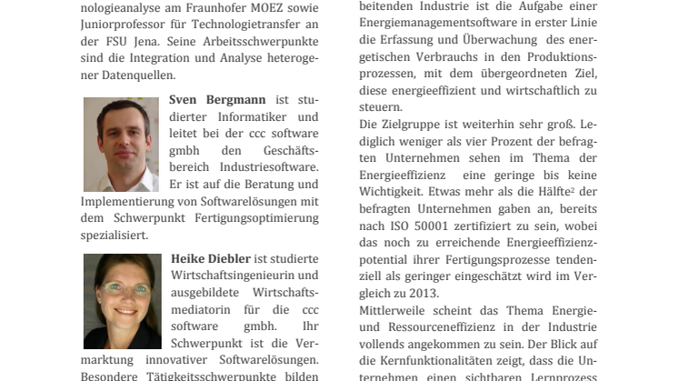 Energiemanagementsysteme in der Industrie, Evaluation 2015