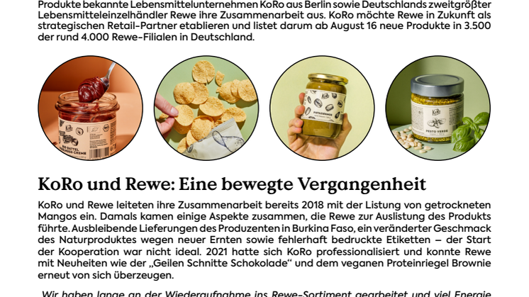 KoRo baut Zusammenarbeit mit Rewe aus 