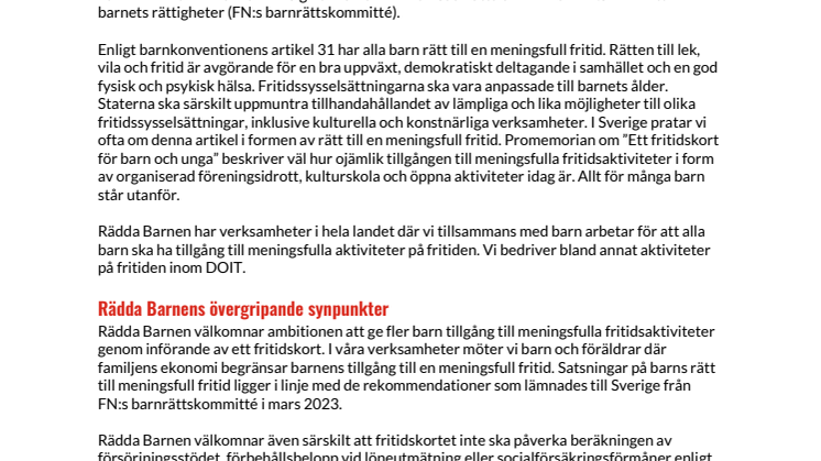 Rädda Barnen remissvar Ds 2024 16 Ett fritidskort för barn och unga.pdf