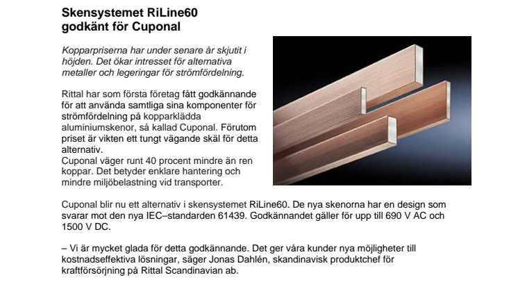Skensystemet RiLine60 godkänt för Cuponal