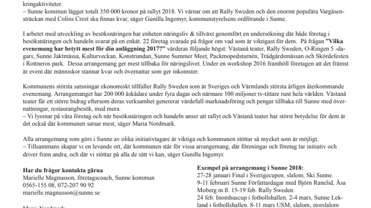 Arrangemangen i Sunne blir allt fler