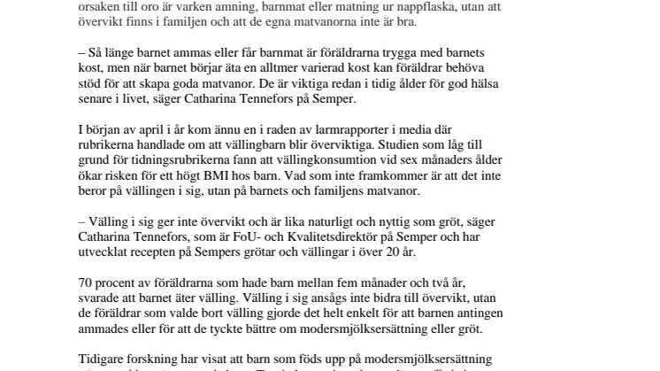 En av fyra föräldrar är oroliga för sina barns vikt