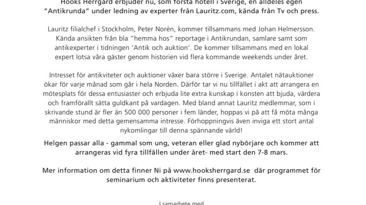 Antikexperter på Hooks Herrgård! 